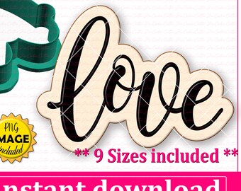 Lettered Love Cookie Cutter STL File Instant Download, STL Cookie Cutter File