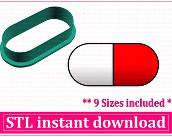 Medical Pill Cookie Cutter STL File Instant Download, STL Cookie Cutter File