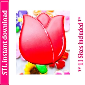Tulip Cookie Cutter STL File, 11 Sizes (Digital Download)