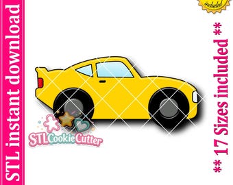 Raceauto-koekjesvormpje (STL-bestand, digitale download)