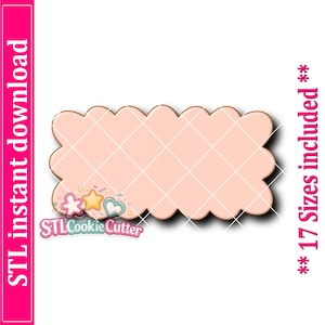 Scalloped Rectangle Cookie Cutter STL File (Digital Download)