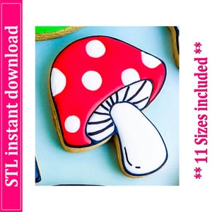 Mushroom Cookie Cutter STL File, 11 Sizes (Digital Download)