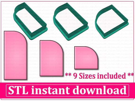 Half Arch Shape Cookie Cutter STL File, 9 Sizes (Digital Download)