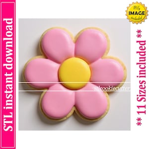 Six Petals Flower Cookie Cutter STL File Instant Download, STL Cookie Cutter File