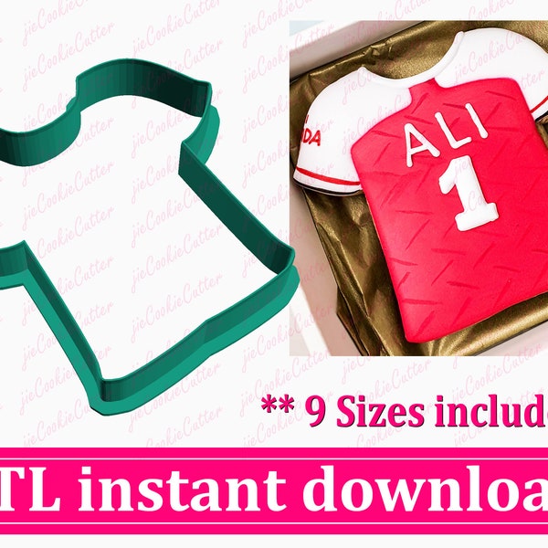 T-Shirt Cookie Cutter STL File Instant Download, STL Cookie Cutter File