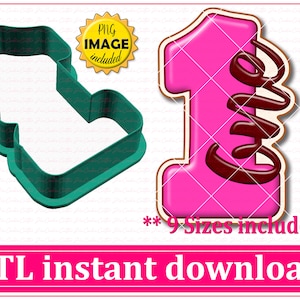 Number One Cookie Cutter STL File Instant Download, STL Cookie Cutter File Digital Download