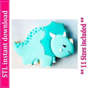 Cute Dinosaur Cookie Cutter STL File Instant Download, STL Cookie Cutter File Digital Download