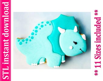 Dinosaur Cookie Cutter STL File, 11 Sizes (Digital Download)