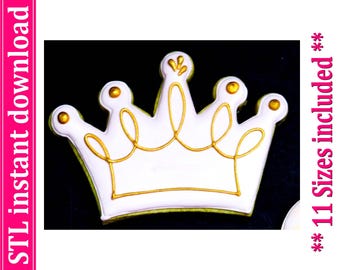 Crown Cookie Cutter STL File, 11 Sizes (Digital Download)