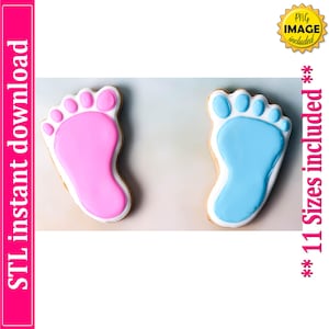 Left and Right Foot Cookie Cutter STL File Instant Download, STL Cookie Cutter File