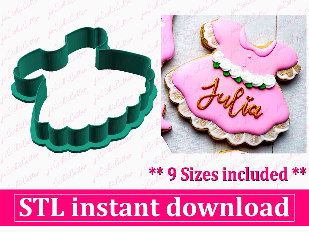 Baby Girl Dress Cookie Cutter STL File Instant Download, STL Cookie
