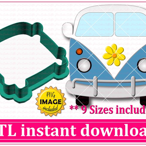 Camper Van Cookie Cutter STL File Instant Download, STL Cookie Cutter File