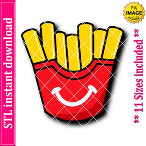 French Fries Cookie Cutter STL File Instant Download, STL Cookie Cutter File