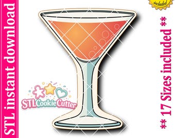 Martini Glass Cookie Cutter STL File (Digital Download)
