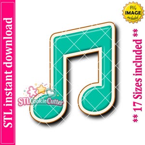 Arquivo STL para Cortador de Biscoitos com Notas Musicais (Download Digital)