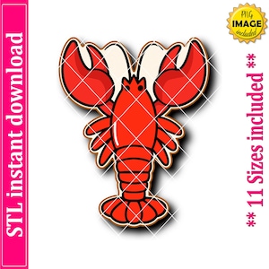 Lobster or Crawfish Cookie Cutter STL File Instant Download, STL Cookie Cutter File
