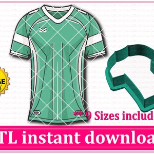 Football Jersey Cookie Cutter STL File Instant Download, STL Cookie Cutter File