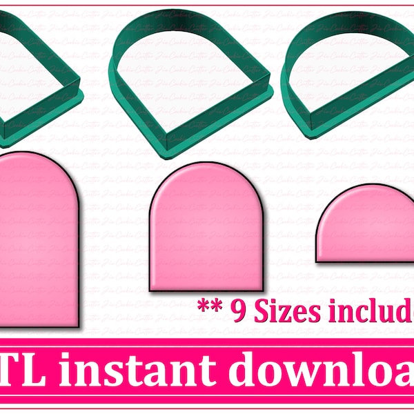 Arch Shape Cookie Cutter STL File Instant Download, STL Cookie Cutter File