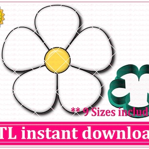 Five Petals Flower Cookie Cutter STL File Instant Download, STL Cookie Cutter File