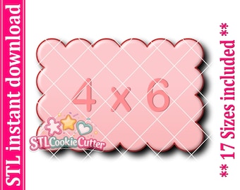 Scalloped Rectangle Cookie Cutter STL File (Digital Download)