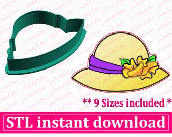 Woman Hat Cookie Cutter STL File Instant Download, STL Cookie Cutter File