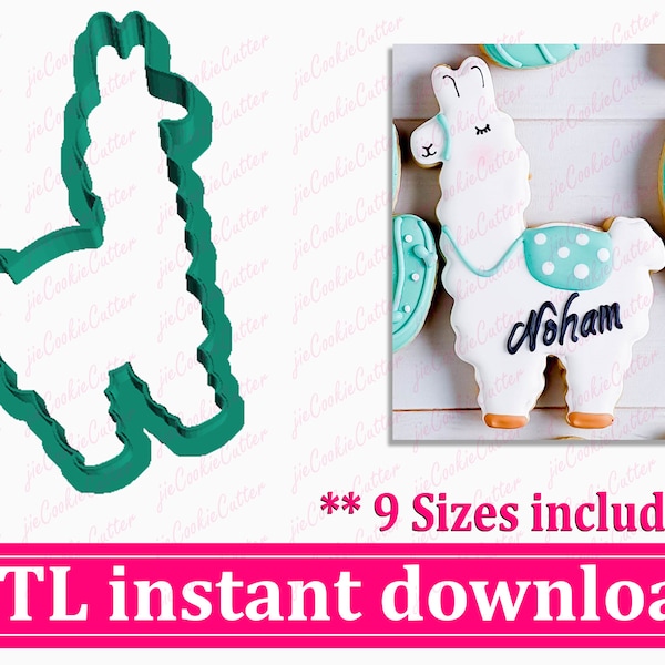 Llama Cookie Cutter STL File Instant Download, STL Cookie Cutter File