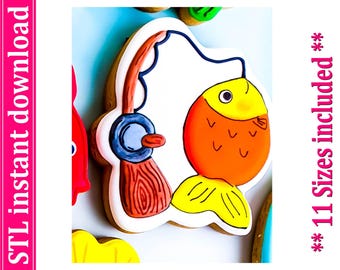 Fishing Rod Cookie Cutter STL File (Digital Download)