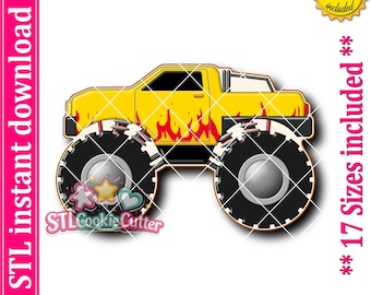 Monster Truck Cookie Cutter STL File (Digital Download)