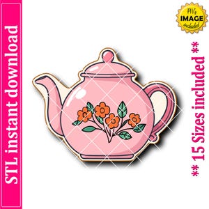 Teapot Cookie Cutter STL File, 15 Sizes (Digital Download)