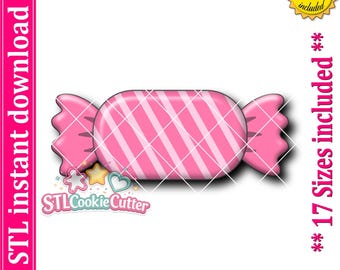 Wrapped Candy Cookie Cutter STL File (Digital Download)