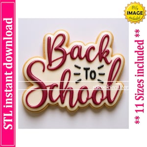Back To School Cookie Cutter STL File Instant Download, STL Cookie Cutter File