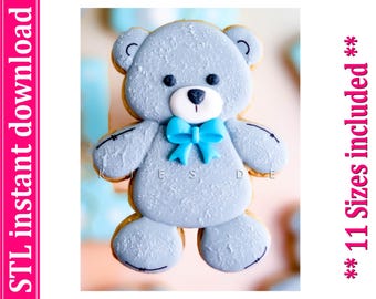 Bear Cookie Cutter STL File, 11 Sizes (Digital Download)