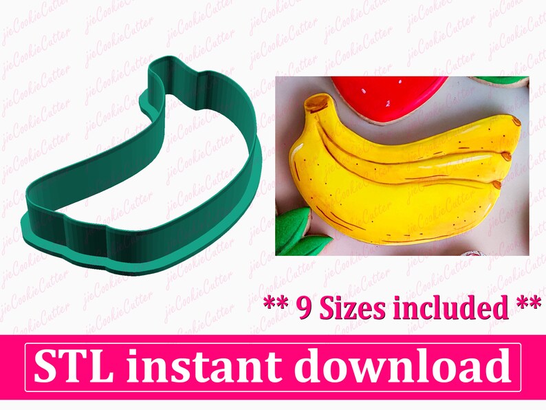 Banana Cookie Cutter STL File Instant Download STL Cookie Etsy