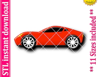 Raceauto-koekjesvormpje (STL-bestand, digitale download)