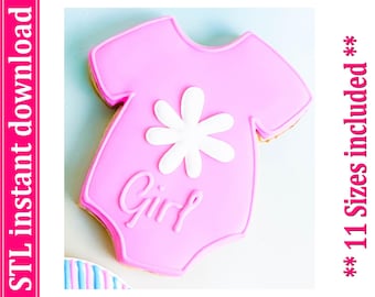 Baby Outfit Cookie Cutter STL File Instant Download, STL Cookie Cutter File