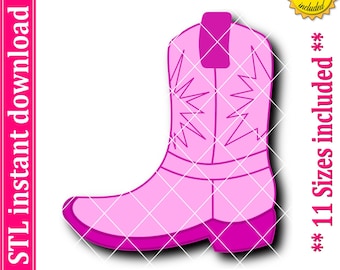 Cowboy Boot Cookie Cutter STL File Instant Download, STL Cookie Cutter File
