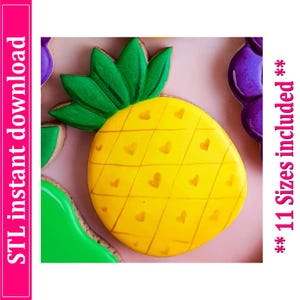 Pineapple Cookie Cutter STL File Instant Download, STL Cookie Cutter File