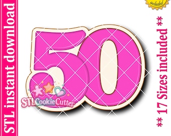 Archivo STL para cortador de galletas número cincuenta (descarga digital)