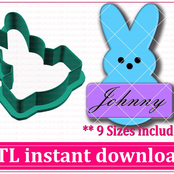 Easter Bunny Cookie Cutter STL File Instant Download, STL Cookie Cutter File