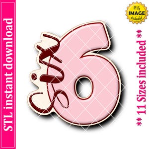 Number Six Cookie Cutter STL File Instant Download, STL Cookie Cutter File Digital Download