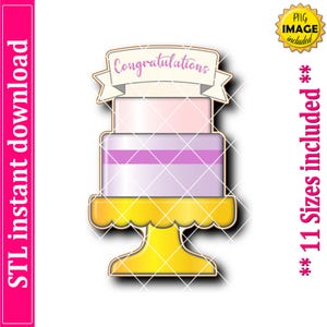 Cortador de galletas de pastel con pancarta (archivo STL, 11 tamaños) (descarga digital)