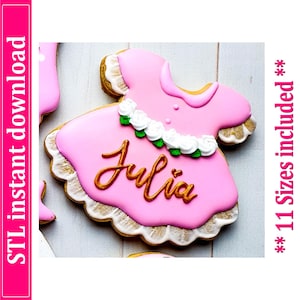 Baby Girl Dress Cookie Cutter STL File Instant Download, STL Cookie Cutter File