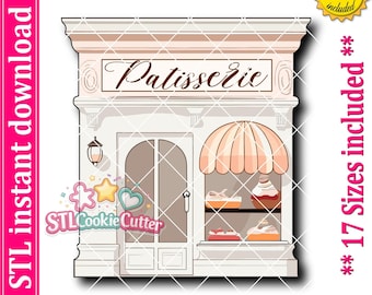 Bakery Storefront Cookie Cutter STL File (Digital Download)