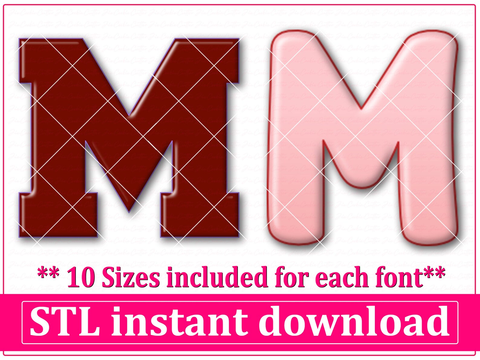 Letter M Cookie Cutter STL File, 10 Sizes (instant Download) - Etsy