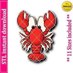Lobster or Crawfish Cookie Cutter STL File Instant Download, STL Cookie Cutter File