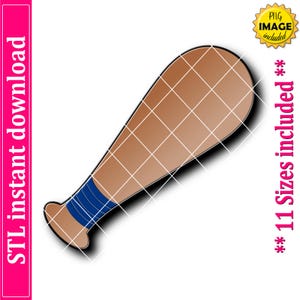 Baseball Bat Cookie Cutter STL File, 11 Sizes (Digital Download)
