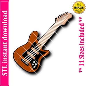 Electric Guitar Cookie Cutter STL File, 11 Sizes (Digital Download)