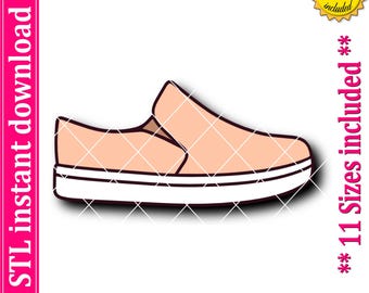 Archivo STL de cortador de galletas de zapato sin cordones, descarga instantánea, archivo STL de cortador de galletas