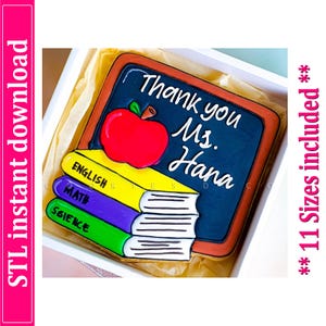 Apple and Blackboard For Teacher Cookie Cutter STL File Instant Download, STL Cookie Cutter File