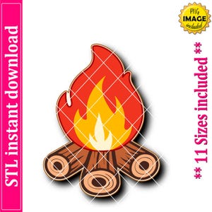 Campfire Cookie Cutter STL File, 11 Sizes (Digital Download)